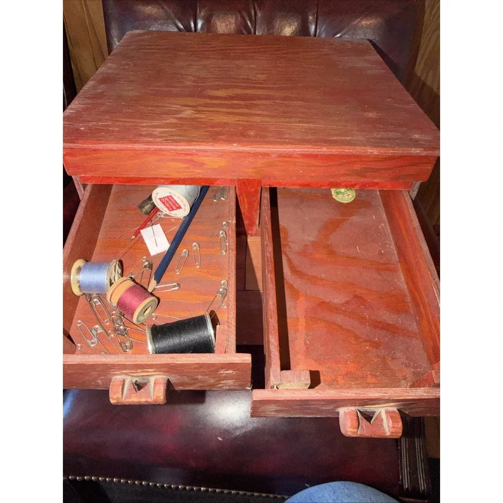 Primitive Antique 5 Drawer Parts Seed Thread Cabinet Apothecary Chest Handmade